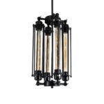 GLOBOSTAR® TUBING 01013 Vintage Κρεμαστό Φωτιστικό Οροφής με Ντουί 4 x E27 AC 220-240V IP20 - Μαύρο - Μ27 x Π27 x Y47cm - Image 2