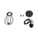 GLOBOSTAR® CAMBER 01016 Vintage Κρεμαστό Φωτιστικό Οροφής με Ντουί 1 x E27 AC 220-240V IP20 - Μαύρο & Χρυσό - Μ12 x Π12 x Υ18cm - Image 11