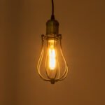 GLOBOSTAR® CAMBER 01016 Vintage Κρεμαστό Φωτιστικό Οροφής με Ντουί 1 x E27 AC 220-240V IP20 - Μαύρο & Χρυσό - Μ12 x Π12 x Υ18cm - Image 3