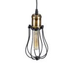 GLOBOSTAR® CAMBER 01016 Vintage Κρεμαστό Φωτιστικό Οροφής με Ντουί 1 x E27 AC 220-240V IP20 - Μαύρο & Χρυσό - Μ12 x Π12 x Υ18cm - Image 7