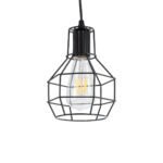 GLOBOSTAR® CAGE 01017 Vintage Κρεμαστό Φωτιστικό Οροφής με Ντουί 1 x E27 AC 220-240V IP20 - Μαύρο - Μ15 x Π15 x Υ20cm - Image 2