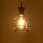 GLOBOSTAR® CAGE 01017 Vintage Κρεμαστό Φωτιστικό Οροφής με Ντουί 1 x E27 AC 220-240V IP20 - Μαύρο - Μ15 x Π15 x Υ20cm - Image 3