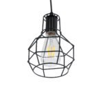 GLOBOSTAR® CAGE 01017 Vintage Κρεμαστό Φωτιστικό Οροφής με Ντουί 1 x E27 AC 220-240V IP20 - Μαύρο - Μ15 x Π15 x Υ20cm - Image 6