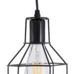 GLOBOSTAR® CAGE 01017 Vintage Κρεμαστό Φωτιστικό Οροφής με Ντουί 1 x E27 AC 220-240V IP20 - Μαύρο - Μ15 x Π15 x Υ20cm - Image 8