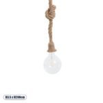 GLOBOSTAR® ROPE 01018 Boho Κρεμαστό Φωτιστικό Οροφής με Ντουί 1 x E27 AC 220-240V IP20 - Μπεζ - Μ3.5 x Π3.5 x Υ200cm
