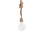 GLOBOSTAR® ROPE 01018 Boho Κρεμαστό Φωτιστικό Οροφής με Ντουί 1 x E27 AC 220-240V IP20 - Μπεζ - Μ3.5 x Π3.5 x Υ200cm - Image 2