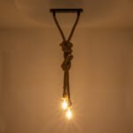 GLOBOSTAR® ROPE 01019 Boho Κρεμαστό Φωτιστικό Οροφής με Ντουί 2 x E27 AC 220-240V IP20 - Μπεζ - Μ38 x Π3.5 x Υ200cm - Image 3