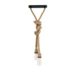 GLOBOSTAR® ROPE 01019 Boho Κρεμαστό Φωτιστικό Οροφής με Ντουί 2 x E27 AC 220-240V IP20 - Μπεζ - Μ38 x Π3.5 x Υ200cm - Image 5