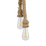 GLOBOSTAR® ROPE 01019 Boho Κρεμαστό Φωτιστικό Οροφής με Ντουί 2 x E27 AC 220-240V IP20 - Μπεζ - Μ38 x Π3.5 x Υ200cm - Image 8