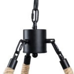 GLOBOSTAR® DOME 10001021 Vintage Κρεμαστό Φωτιστικό Οροφής με Ντουί 9 x E27 AC 220-240V IP20 - Μπεζ & Μαύρο - Μ68 x Π60 x Υ50cm - Image 11