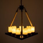 GLOBOSTAR® DOME 10001021 Vintage Κρεμαστό Φωτιστικό Οροφής με Ντουί 9 x E27 AC 220-240V IP20 - Μπεζ & Μαύρο - Μ68 x Π60 x Υ50cm - Image 3