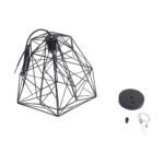 GLOBOSTAR® GRID 01022 Vintage Κρεμαστό Φωτιστικό Οροφής με Ντουί 1 x E27 AC 220-240V IP20 - Μαύρο - Μ40 x Π40 x Υ33cm - Image 11