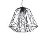 GLOBOSTAR® GRID 01022 Vintage Κρεμαστό Φωτιστικό Οροφής με Ντουί 1 x E27 AC 220-240V IP20 - Μαύρο - Μ40 x Π40 x Υ33cm - Image 5