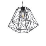 GLOBOSTAR® GRID 01022 Vintage Κρεμαστό Φωτιστικό Οροφής με Ντουί 1 x E27 AC 220-240V IP20 - Μαύρο - Μ40 x Π40 x Υ33cm - Image 6