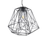 GLOBOSTAR® GRID 01022 Vintage Κρεμαστό Φωτιστικό Οροφής με Ντουί 1 x E27 AC 220-240V IP20 - Μαύρο - Μ40 x Π40 x Υ33cm - Image 7