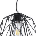 GLOBOSTAR® GRID 01022 Vintage Κρεμαστό Φωτιστικό Οροφής με Ντουί 1 x E27 AC 220-240V IP20 - Μαύρο - Μ40 x Π40 x Υ33cm - Image 8