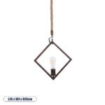 GLOBOSTAR® ALCO 01023 Vintage Κρεμαστό Φωτιστικό Οροφής με Ντουί 1 x E27 AC 220-240V IP20 - Χάλκινο & Μπεζ - Μ35 x Π3 x Υ35cm