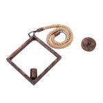 GLOBOSTAR® ALCO 01023 Vintage Κρεμαστό Φωτιστικό Οροφής με Ντουί 1 x E27 AC 220-240V IP20 - Χάλκινο & Μπεζ - Μ35 x Π3 x Υ35cm - Image 11