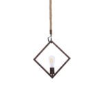 GLOBOSTAR® ALCO 01023 Vintage Κρεμαστό Φωτιστικό Οροφής με Ντουί 1 x E27 AC 220-240V IP20 - Χάλκινο & Μπεζ - Μ35 x Π3 x Υ35cm - Image 2