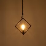 GLOBOSTAR® ALCO 01023 Vintage Κρεμαστό Φωτιστικό Οροφής με Ντουί 1 x E27 AC 220-240V IP20 - Χάλκινο & Μπεζ - Μ35 x Π3 x Υ35cm - Image 3