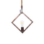 GLOBOSTAR® ALCO 01023 Vintage Κρεμαστό Φωτιστικό Οροφής με Ντουί 1 x E27 AC 220-240V IP20 - Χάλκινο & Μπεζ - Μ35 x Π3 x Υ35cm - Image 6