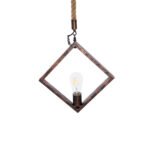 GLOBOSTAR® ALCO 01023 Vintage Κρεμαστό Φωτιστικό Οροφής με Ντουί 1 x E27 AC 220-240V IP20 - Χάλκινο & Μπεζ - Μ35 x Π3 x Υ35cm - Image 7