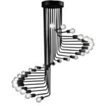 GLOBOSTAR® STAIRS 01024 Μοντέρνο Φωτιστικό Οροφής με Ντουί 26 x E27 AC 220-240V IP20 - Μαύρο - Μ80 x Π80 x Υ95cm