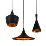 GLOBOSTAR® SHANGHAI 01025 Μοντέρνο Κρεμαστό Φωτιστικό Οροφής με Ντουί 3 x E27 AC 220-240V IP20 - Μαύρο & Χρυσό - Μ79.5 x Π79.5 x Υ38cm - Σετ 3 Τεμαχίων - Image 9