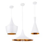 GLOBOSTAR® SHANGHAI 01026 Μοντέρνο Κρεμαστό Φωτιστικό Οροφής με Ντουί 3 x E27 AC 220-240V IP20 - Λευκό & Χρυσό - Μ79.5 x Π79.5 x Υ38cm - Σετ 3 Τεμαχίων - Image 6