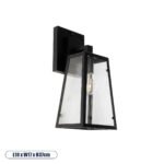 GLOBOSTAR® ASETYLIN 01032 Vintage Φωτιστικό Τοίχου - Απλίκα με Ντουί 1 x E27 AC 220-240V IP20 - Μαύρο - Μ18 x Π17 x Υ37cm