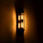 GLOBOSTAR® BESPOKE 01033 Vintage Φωτιστικό Τοίχου - Απλίκα με Ντουί 2 x E27 AC 220-240V IP20 - Μαύρο - Μ10 x Π10 x Υ47cm - Image 3