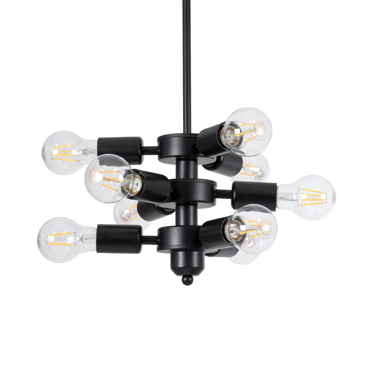 01035_0 GLOBOSTAR® DELIR 01035 Μοντέρνο Φωτιστικό Οροφής με Ντουί 9 x E27 AC 220-240V IP20 - Μαύρο - Μ24 x Π24 x Υ23cm - Image 1