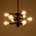 GLOBOSTAR® DELIR 01035 Μοντέρνο Φωτιστικό Οροφής με Ντουί 9 x E27 AC 220-240V IP20 - Μαύρο - Μ24 x Π24 x Υ23cm - Image 3