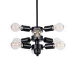 GLOBOSTAR® DELIR 01035 Μοντέρνο Φωτιστικό Οροφής με Ντουί 9 x E27 AC 220-240V IP20 - Μαύρο - Μ24 x Π24 x Υ23cm - Image 5