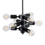 GLOBOSTAR® DELIR 01035 Μοντέρνο Φωτιστικό Οροφής με Ντουί 9 x E27 AC 220-240V IP20 - Μαύρο - Μ24 x Π24 x Υ23cm - Image 7