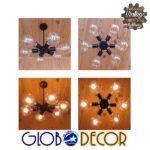 GLOBOSTAR® CONFOR 01036 Μοντέρνο Φωτιστικό Οροφής με Ντουί 6 x E27 AC 220-240V IP20 - Μαύρο - Μ24 x Π24 x Υ8cm - Image 6