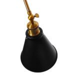 GLOBOSTAR® CRUCE 01037 Vintage Φωτιστικό Τοίχου - Απλίκα με Ντουί 1 x E27 AC 220-240V IP20 - Μαύρο & Χρυσό - Μ19 x Π63 x Υ77cm - Image 9