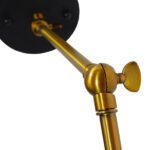 GLOBOSTAR® CRUCE 01037 Vintage Φωτιστικό Τοίχου - Απλίκα με Ντουί 1 x E27 AC 220-240V IP20 - Μαύρο & Χρυσό - Μ19 x Π63 x Υ77cm - Image 6