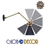 GLOBOSTAR® CRUCE 01037 Vintage Φωτιστικό Τοίχου - Απλίκα με Ντουί 1 x E27 AC 220-240V IP20 - Μαύρο & Χρυσό - Μ19 x Π63 x Υ77cm - Image 10