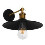 GLOBOSTAR® MINIMALL 01039 Vintage Φωτιστικό Τοίχου - Απλίκα με Ντουί 1 x E27 AC 220-240V IP20 - Μαύρο & Χρυσό - Μ22 x Π39 x Υ18cm - Image 2