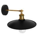 GLOBOSTAR® MINIMALL 01039 Vintage Φωτιστικό Τοίχου - Απλίκα με Ντουί 1 x E27 AC 220-240V IP20 - Μαύρο & Χρυσό - Μ22 x Π39 x Υ18cm - Image 3