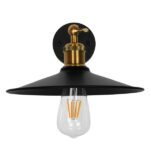 GLOBOSTAR® MINIMALL 01039 Vintage Φωτιστικό Τοίχου - Απλίκα με Ντουί 1 x E27 AC 220-240V IP20 - Μαύρο & Χρυσό - Μ22 x Π39 x Υ18cm - Image 5