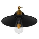 GLOBOSTAR® MINIMALL 01039 Vintage Φωτιστικό Τοίχου - Απλίκα με Ντουί 1 x E27 AC 220-240V IP20 - Μαύρο & Χρυσό - Μ22 x Π39 x Υ18cm - Image 6