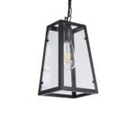 GLOBOSTAR® LIMA 01040 Vintage Κρεμαστό Φωτιστικό Οροφής με Ντουί 1 x E27 AC 220-240V IP20 - Μαύρο & Διάφανο - Μ17 x Π14 x Υ26cm - Image 2