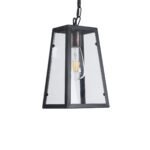 GLOBOSTAR® LIMA 01040 Vintage Κρεμαστό Φωτιστικό Οροφής με Ντουί 1 x E27 AC 220-240V IP20 - Μαύρο & Διάφανο - Μ17 x Π14 x Υ26cm - Image 5