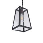 GLOBOSTAR® LIMA 01040 Vintage Κρεμαστό Φωτιστικό Οροφής με Ντουί 1 x E27 AC 220-240V IP20 - Μαύρο & Διάφανο - Μ17 x Π14 x Υ26cm - Image 6