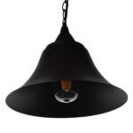 GLOBOSTAR® CLOCHER 01041 Vintage Κρεμαστό Φωτιστικό Οροφής με Ντουί 1 x E27 AC 220-240V IP20 - Μαύρο - Μ29 x Π29 x Υ34cm - Image 4