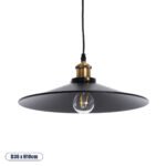 GLOBOSTAR® CARAVEL 01042 Vintage Κρεμαστό Φωτιστικό Οροφής με Ντουί 1 x E27 AC 220-240V IP20 - Μαύρο & Χρυσό - Μ36 x Π36 x Υ10cm