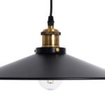 GLOBOSTAR® CARAVEL 01042 Vintage Κρεμαστό Φωτιστικό Οροφής με Ντουί 1 x E27 AC 220-240V IP20 - Μαύρο & Χρυσό - Μ36 x Π36 x Υ10cm - Image 8