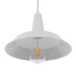 GLOBOSTAR® RAY 01044 Vintage Κρεμαστό Φωτιστικό Οροφής με Ντουί 1 x E27 AC 220-240V IP20 - Λευκό - Μ26 x Π26 x Υ25cm - Image 5